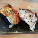 鮨 笹元 - 金目鯛と黒ムツの炙り寿司