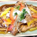 与島PAフードコート - オリーブ夢豚醤油ダレ膳♪