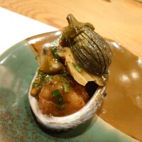 隠れ家鉄板おぶ - アワビ、ホタテ、小茄子