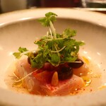 IZA - メカジキの冷製 スモーク仕立て