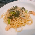 ビストロ アン ファミーユ - 本日のパスタ②ツナと海老、焼きのりの和風パスタ ゆずこしょうの香り