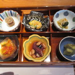 かに道楽 岡山店 - 前菜六種盛