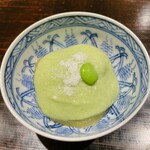 料理屋もり尋 - 枝豆の餡掛け、赤茄子