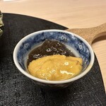 味感 ことほぎ - 紫雲丹　自家製昆布醤油　昆布醤油はお代わり自由、御料理との合間に丁度良いです。