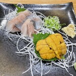 居酒屋 将軍 - にしん刺し+うに刺身