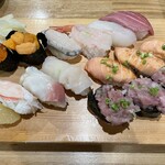 居酒屋 将軍 - 特上寿司+炙りサーモン寿司+ねぎトロ寿司