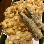 呑み喰い処 一久 - 【'24.8】もろこしのかき揚げ　700えん