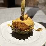 Gaa - ⑪ドリアンのタンドゥーリ、ローゼルのディップ、香草ロティ、ピクルス