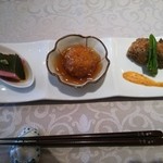 Saryou Kippou - 桜豆腐、じゃがいも（インカの目覚め）、蓮根挟み揚げ