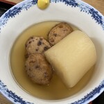 尾道大衆食堂せと - おでん　たこ天128円　大根108円