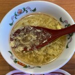 餃子の王将 - キムチ炒飯に付属の玉子スープ