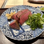 肉懐石 凜然 - 神戸但馬牛ヒレの炭火焼き。