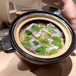肉懐石 凜然 - 太刀魚の炊き込みご飯。