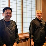 蒼菓 - カウンターには、濱村パティシエ(若い頃はマッチに似ていたそう)、峯村シェフ、リーフワインの横田さん、蒼の星野マネージャーも(^^♪