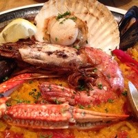 Bar Espanol LA BODEGA 大阪店 - 2014年4月　魚介のパエリャ　アップの写真。