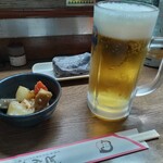 味の蔵どんつく - 生ビールとお通し