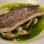 フレンチレストラン・プレジール - 本日の魚介料理（サワラ・ハマグリ）