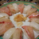 辰寿し - キンメ、イカ、タイ