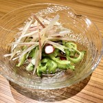 手打ちそば やっ古 - ゴーヤ、タコ、みょうがの梅和え