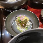 銀座 稲葉 - 酢の物　ワタリ蟹、岩もずく、しろ菜