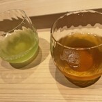 銀座 稲葉 - ほうじ茶、水出し伊勢かぶせ茶