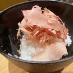 銀座 稲葉 - 削りたて鰹節と醤油ご飯