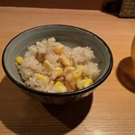 割烹 鼎 - 夏の味覚コース　とうもろこしの炊き込みご飯