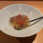割烹 鼎 - 夏の味覚コース　トマトと潤菜のジュレ