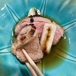 焼鳥 角レ - 合鴨ロース藁焼き（ぶ厚い！