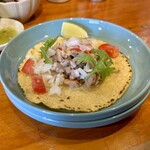 炭火串焼き 辻堂呑場 タイヨウ - なすとじゃがいものチョリソ炒め