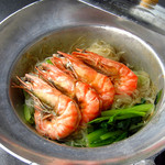 Kun Opp Unsen (steamed shrimp with head and vermicelli)
