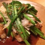 本格サムギョプサルともつ鍋　もつなべや - 丸腸の炒め680円