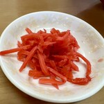 一楽ラーメン - 紅生姜はセルフゾーンに置いてあります！