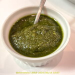 ガストロノミア ヨシ - ジェノベーゼソース たっぷり作ってくれ，あまりに美味いのでこの量まるまる持ち帰りにさせてもらいました （ヨシさんありがとう）