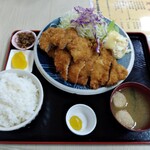 みんなの食堂お父ちゃん - 肉肉定食(ロースカツ＋ヒレカツ)　1,700円