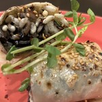 イーカ スーク  - トリュフ香　魚介xきのこx春雨のガパオ炒め　もちもちクレープ包