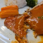 キッチン ブルー グローブ - 手前からカット