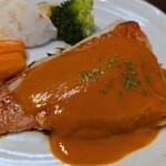 キッチン ブルー グローブ - 更なる金目鯛のアップ