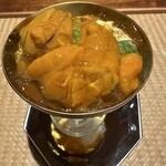 東山 吉寿 - イカ、海鼠腸、オクラのタタキに長芋そうめんと雲丹