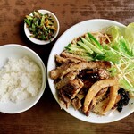 麺屋　たか - 冷やし味噌担々麺、肉ダブル、ライス付（税込1,460円）