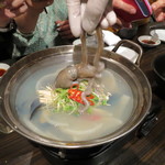 炭火焼肉・韓国料理 KollaBo - ヨンボタン　（活けダコの踊り鍋）