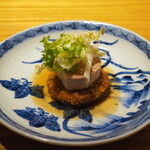 KOTARO Hasegawa DOWNTOWN CUISINE - カモのフォアグラのテリーヌ・豚足と牛ホホ肉のクロケット・チコリー、マデラ酒のソース