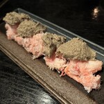 259343309 - カニ身とカニ味噌1650円、ちょっとだけかと思ったらこんなに沢山出てきた。蕎麦焼酎や日本酒のアテとしてこれ以上のものはない。