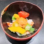 蓬左茶寮 - 雲丹と夏野菜