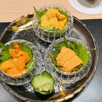 蓬左茶寮 - 雲丹食べ比べ　赤利尻・白利尻・木村水産