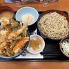 Ten-don Tenya Sakuhei Ten - いろどり天丼(小そばサービスセット)＋半熟玉子