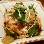 炙りと旬菜 旨い酒 ひで - せせりねぎポン酢