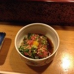 宝寿司分店 - ネギトロ鉢 自分でさっくりと掻き回す　これを軍艦巻きへお好みで乗せて、又は海苔と一緒にいただきます＾＾