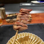 薪炭まだら - ハツ重ね焼き