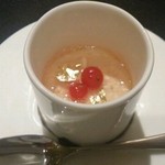 ガストロノミー ジョエル・ロブション - ランチ⑦アップ  ライムと桜。響きはいいけど味は普通かな。。てかお腹いっぱい。